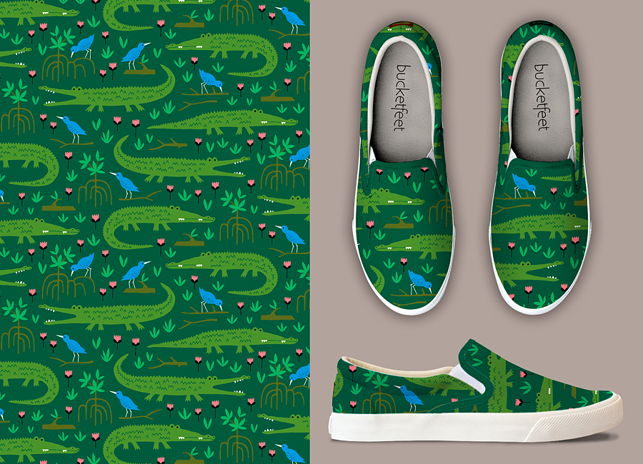 rainforest crocodile pattern by HvdT