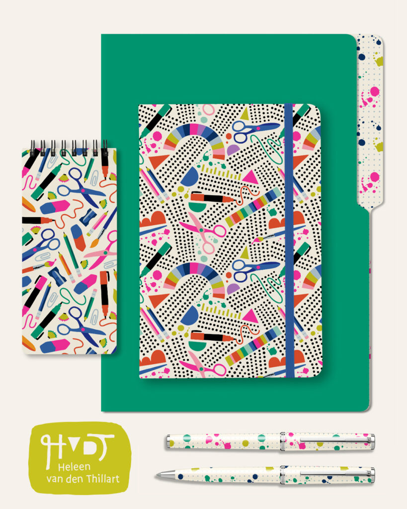Creative School Season surface pattern design stationery by Heleen van den Thillart